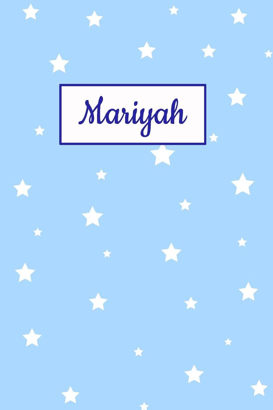 Mariyah: Personalized Name Journal. Wide Ruled (Lined) Writing Diary, Composition Book. Baby Blue Star Cover for Girls, Kids and Teens