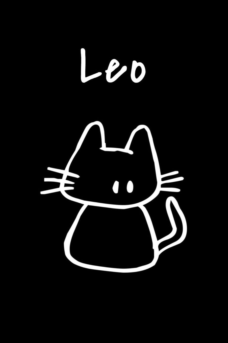 Leo: Composition Notebook Plain College Ruled Wide Lined 6 x 9 Journal Cute Meow Funny Kawaii Gifts for Family Cat Lover's Organizer Record Log Passwords Address Book Appointments & Diary Students Back to School Teens Kids Workbook for Writing Notes