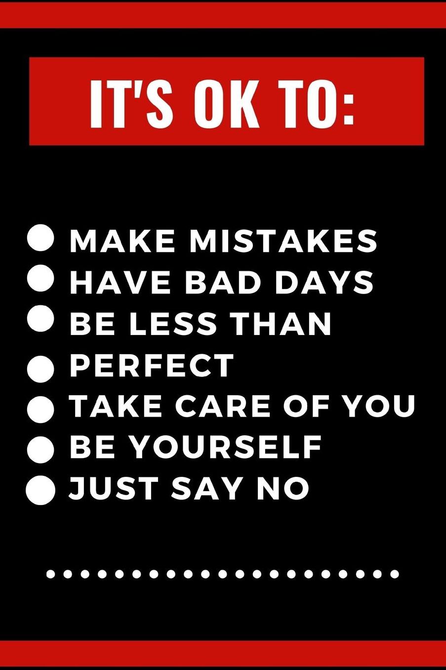 It Okay To Make Mistakes Have Bad Days Be Less Than Perfect Take Care Of You Be Yourself Just Say No: Girl Boss March 8th Celebration IWD Journal: This 6x9 Inch, 93 Fill In Prompt Page Journal For: International Women's Day Female Empowerment of Women.