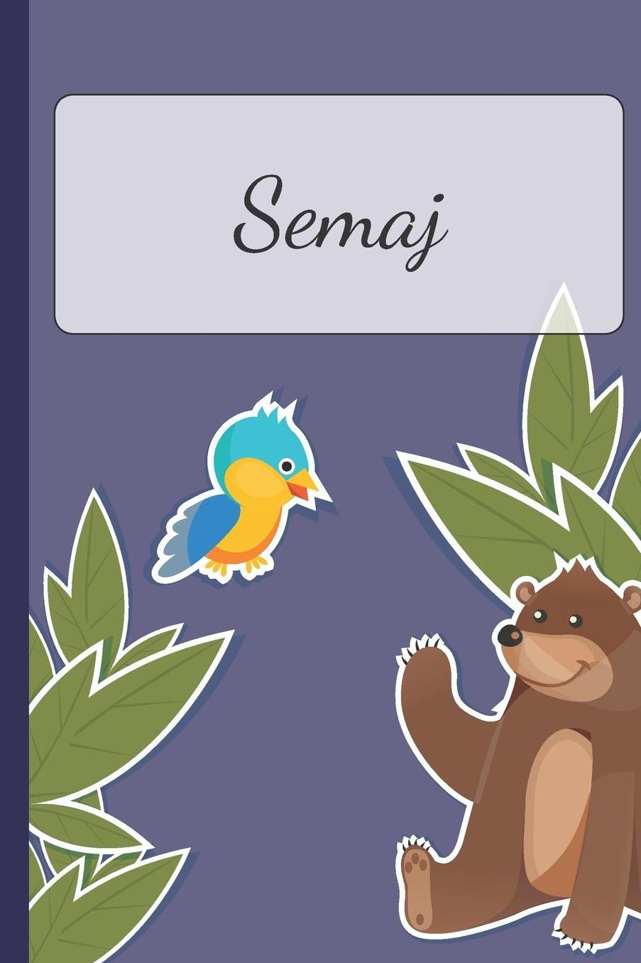 Semaj: Personalized Notebooks - Sketchbook for Kids with Name Tag - Drawing for Beginners with 110 Dot Grid Pages - 6x9 / A5 size Name Notebook - Perfect as a Personal Gift - Planner and Journal for kids
