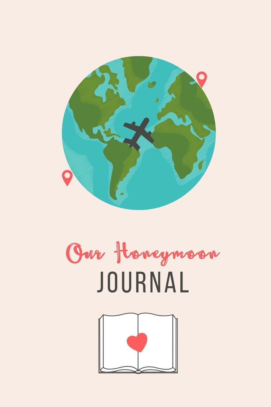 Our Honeymoon Journal: A5 notebook squared unique wedding gift for bride or groom honeymoon journal engagement present planner bridal shower giftidea