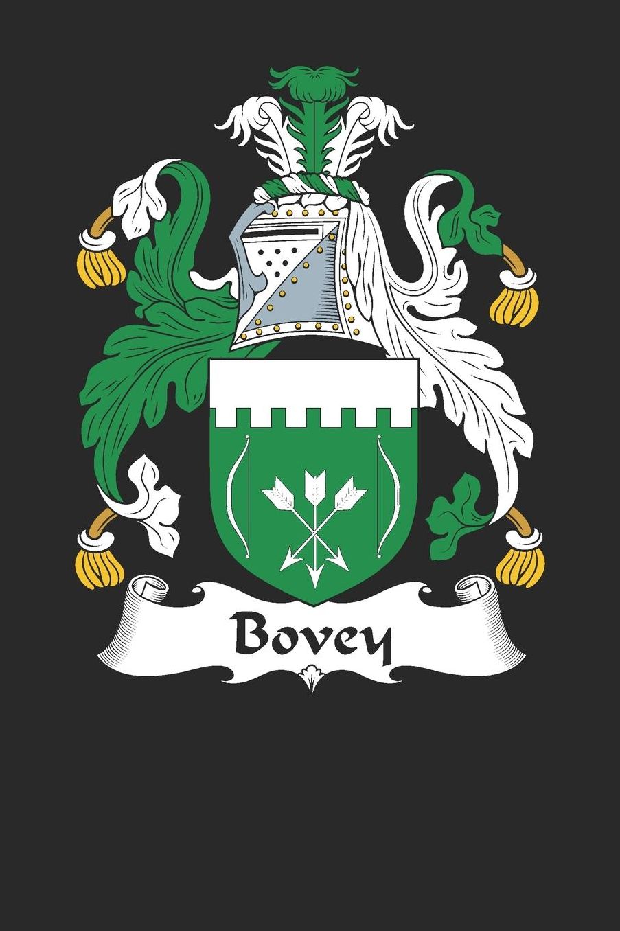 Bovey: Bovey Coat of Arms and Family Crest Notebook Journal (6 x 9 - 100 pages)