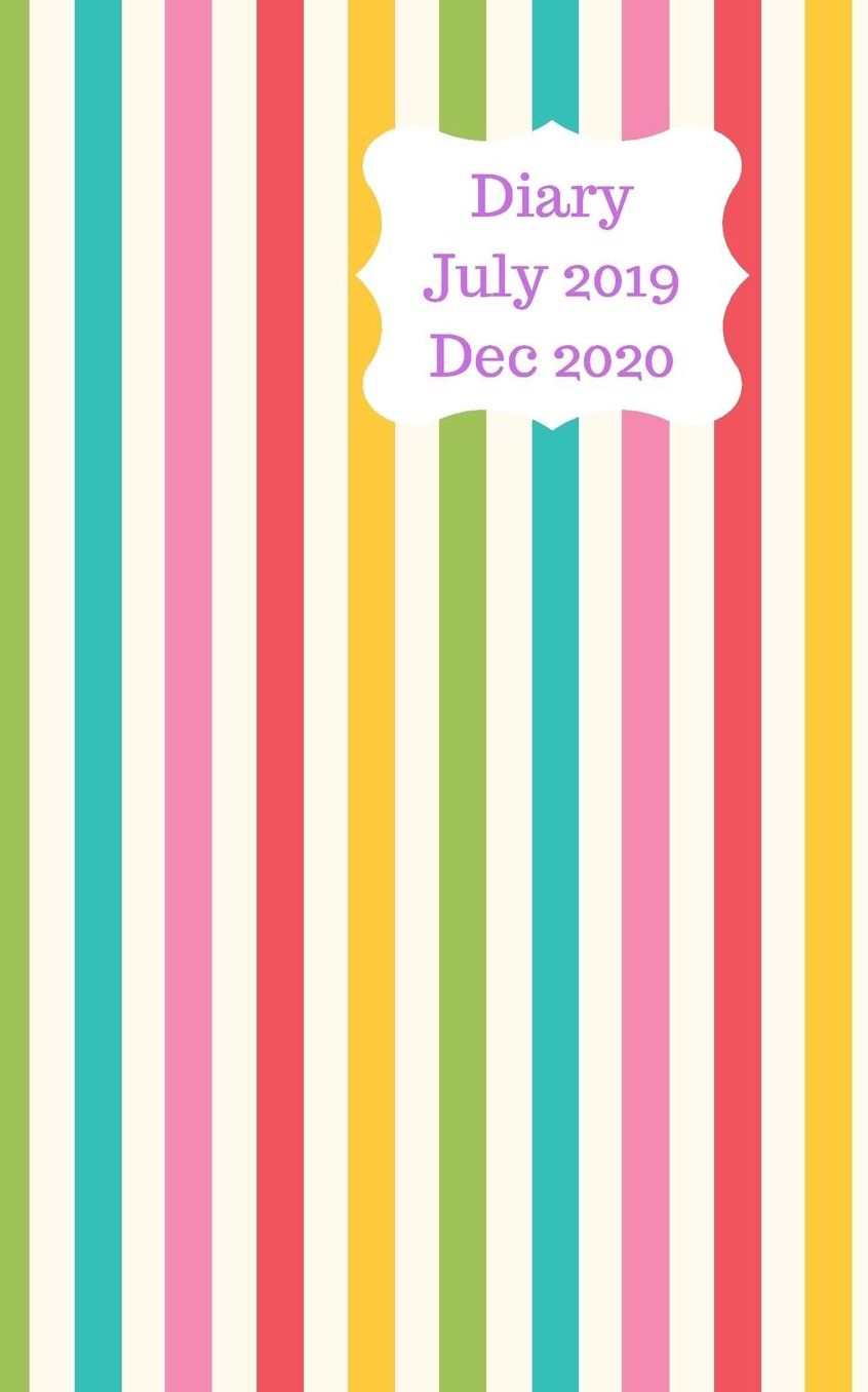 Diary July 2019 Dec 2020: 5x8 pocket size, week to a page 18 month diary. Space for notes and to do list on each page. Perfect for teachers, students and small business owners. Multi coloured bright stripe design
