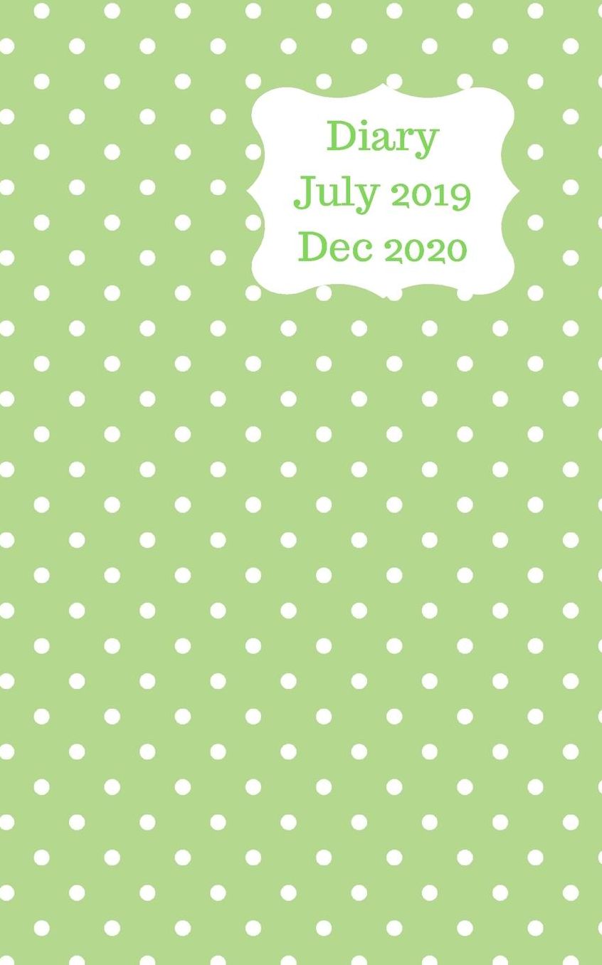 Diary July 2019 Dec 2020: 5x8 pocket size, week to a page 18 month diary. Space for notes and to do list on each page. Perfect for teachers, students and small business owners. Pale green design with white dots