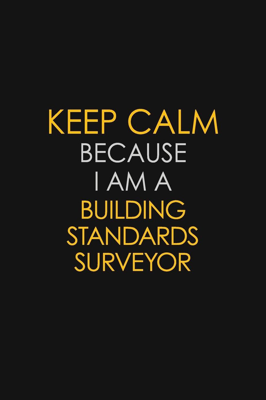 Keep Calm Because I Am A Building Standards Surveyor: Motivational: 6X9 unlined 129 pages Notebook writing journal