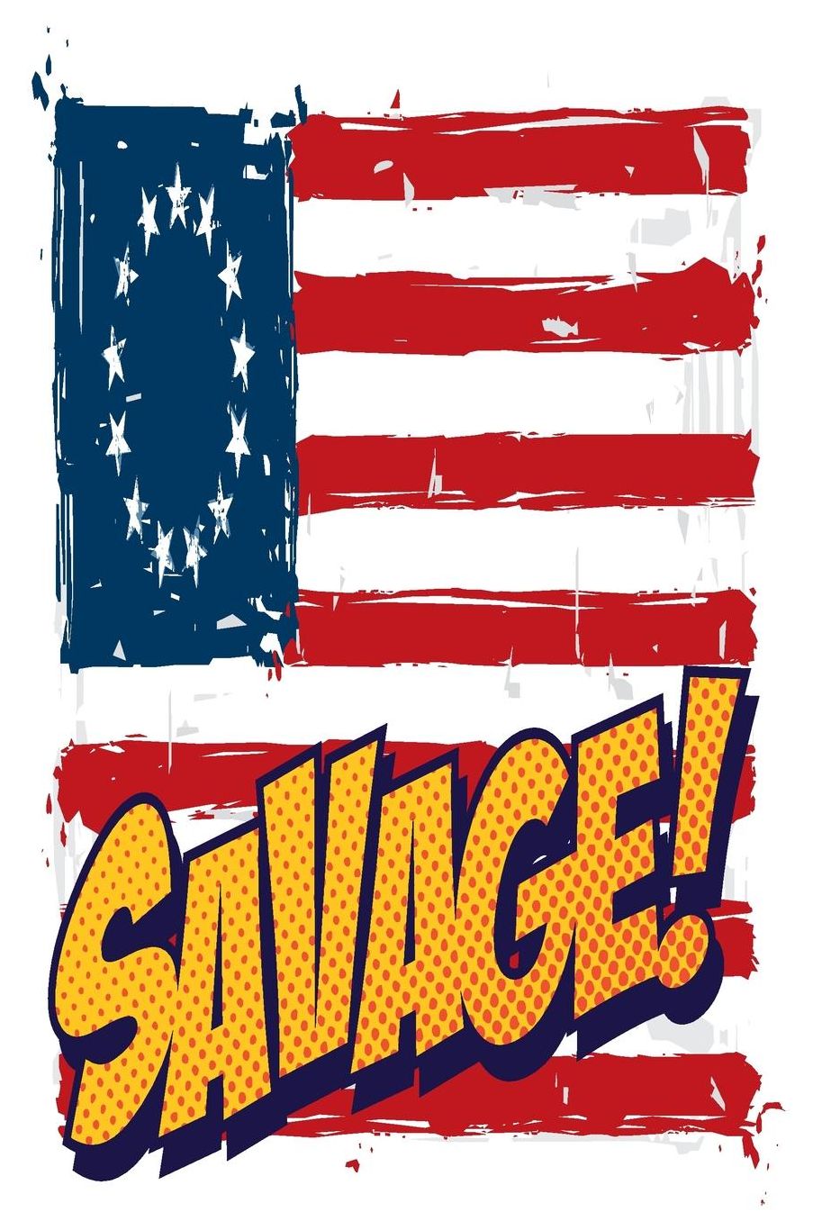 Betsy Ross Flag Savage: 6x9 College Ruled Line Paper 150 Pages