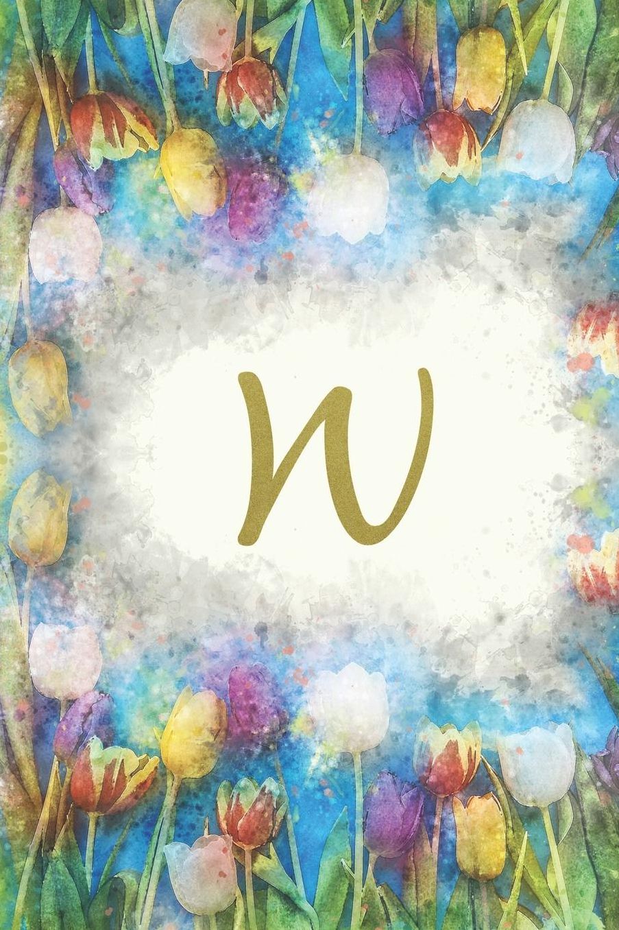 W: Monogram Initial Notebook for Women and Girls, Blank, 6 x 9, 110 pages