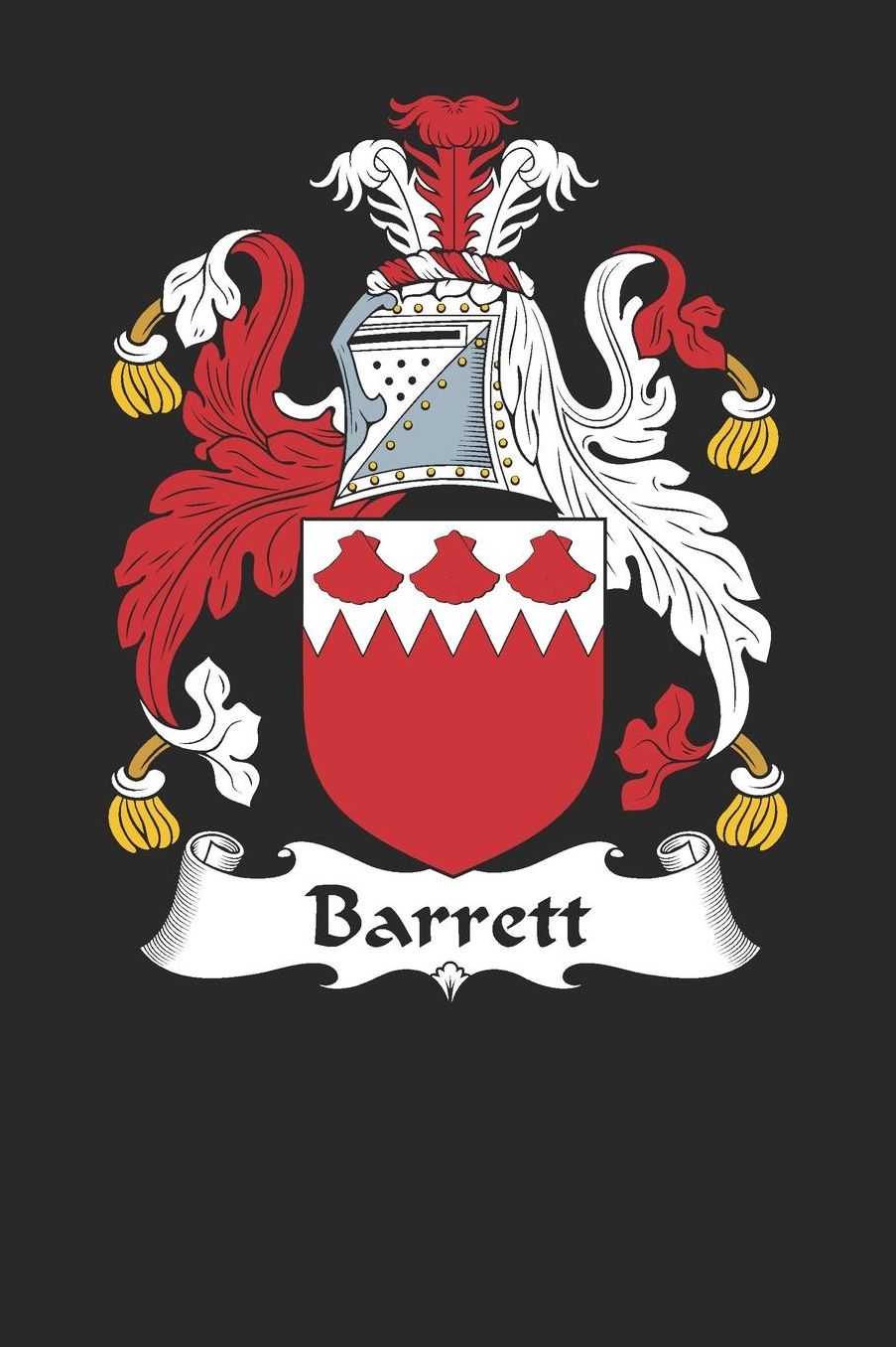 Barrett: Barrett Coat of Arms and Family Crest Notebook Journal (6 x 9 - 100 pages)