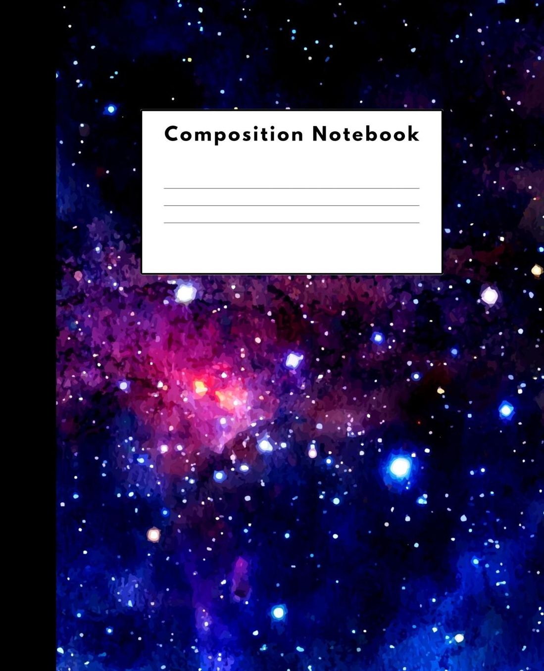 Composition Notebook: Watercolor Galaxy & Stars Wide Ruled Lined Journal