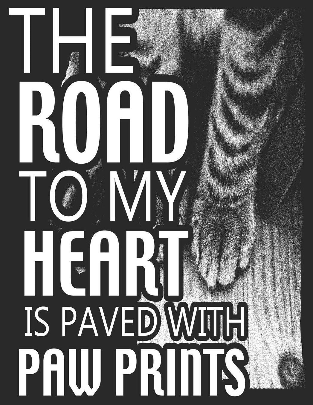 Cat Journal for Girls: The Road To My Heart Is Paved With Paw Prints, College Ruled Lined Paper 120 Pages 8.5x11
