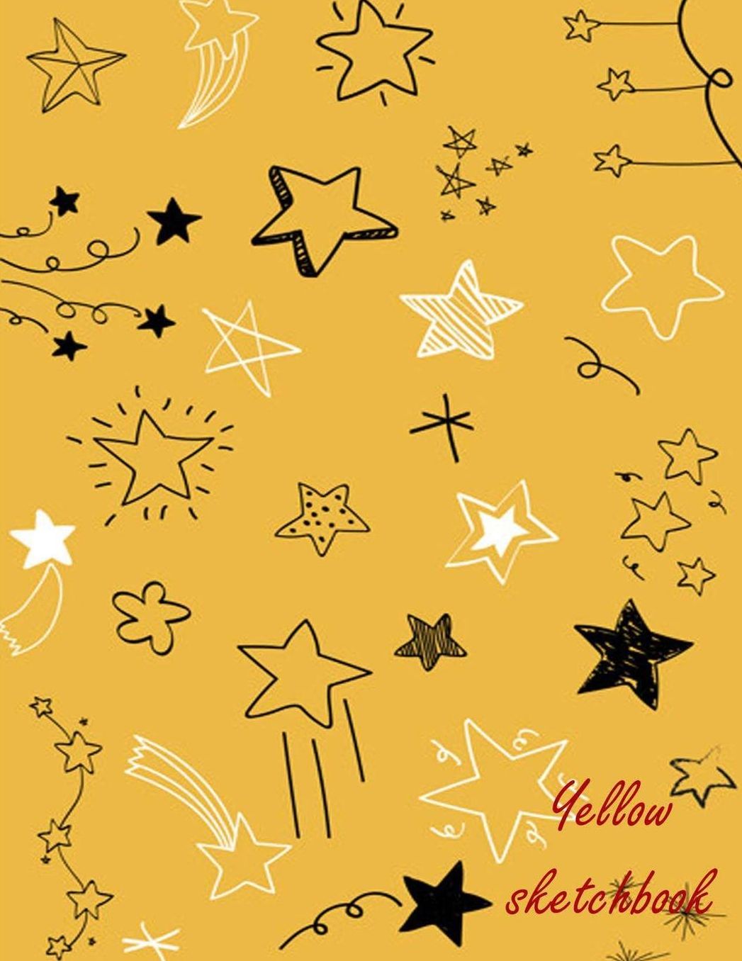 yellow sketchbook: journal sketchbook with yellow cover, blank & large white paper drawing book for girls boys teens and adults, perfect for doodling sketching and coloring