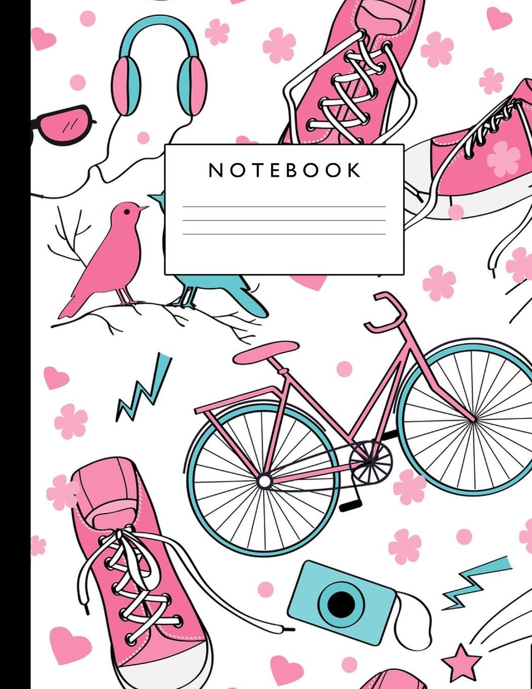 Notebook: Cute Lined Journal Ruled Composition Note Book to Draw and Write In - School Supplies for Elementary, Highschool and College (8.5 x 11 Size 100 Writing Pages) Cover Design 232