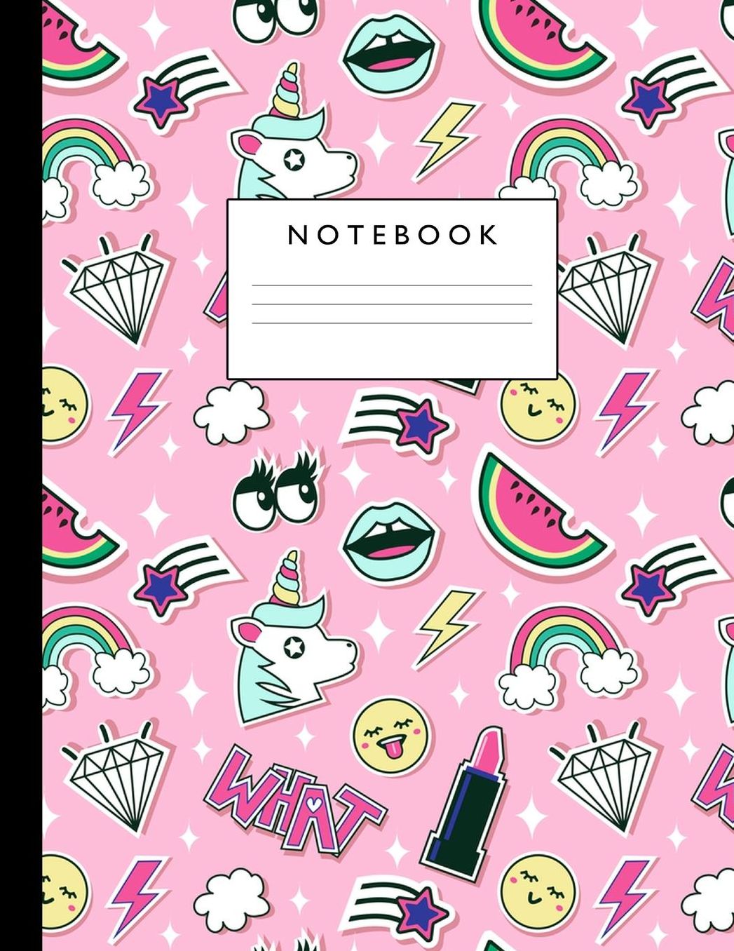 Notebook: Cute Lined Journal Ruled Composition Note Book to Draw and Write In - School Supplies for Elementary, Highschool and College (8.5 x 11 Size 100 Writing Pages) Cover Design 237