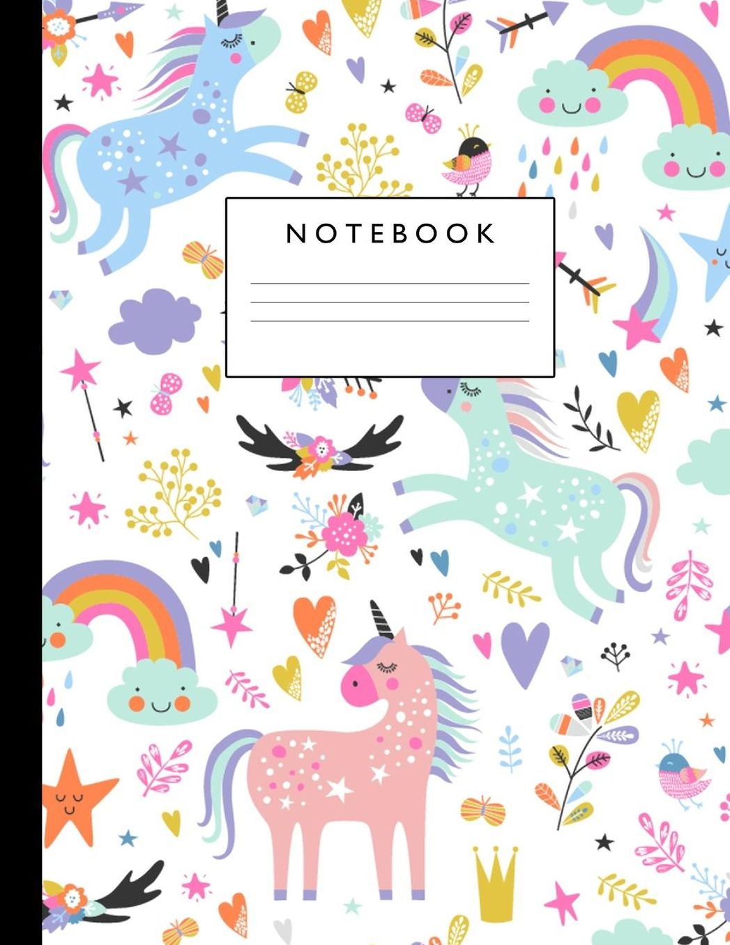 Notebook: Cute Lined Journal Ruled Composition Note Book to Draw and Write In - School Supplies for Elementary, Highschool and College (8.5 x 11 Size 100 Writing Pages) Cover Design 239