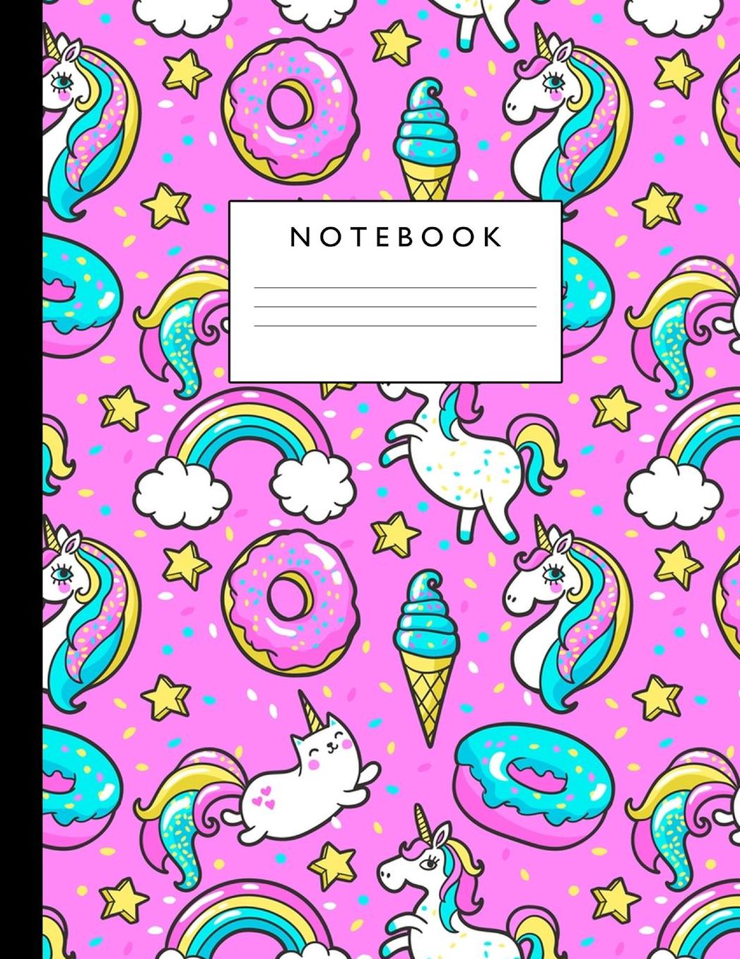 Notebook: Cute Lined Journal Ruled Composition Note Book to Draw and Write In - School Supplies for Elementary, Highschool and College (8.5 x 11 Size 100 Writing Pages) Cover Design 240