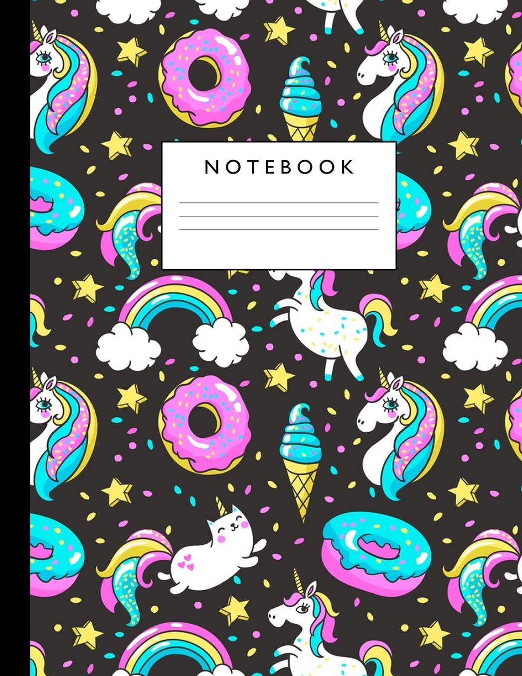 Notebook: Cute Lined Journal Ruled Composition Note Book to Draw and Write In - School Supplies for Elementary, Highschool and College (8.5 x 11 Size 100 Writing Pages) Cover Design 242