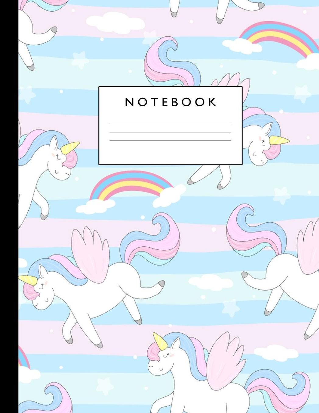 Notebook: Cute Lined Journal Ruled Composition Note Book to Draw and Write In - School Supplies for Elementary, Highschool and College (8.5 x 11 Size 100 Writing Pages) Cover Design 243
