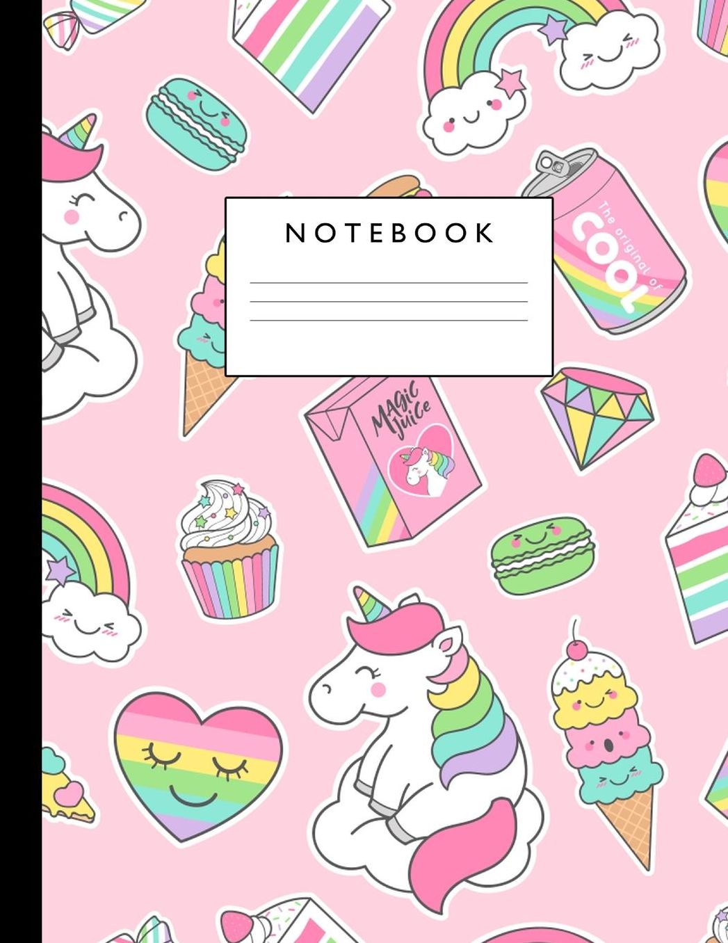 Notebook: Cute Lined Journal Ruled Composition Note Book to Draw and Write In - School Supplies for Elementary, Highschool and College (8.5 x 11 Size 100 Writing Pages) Cover Design 245