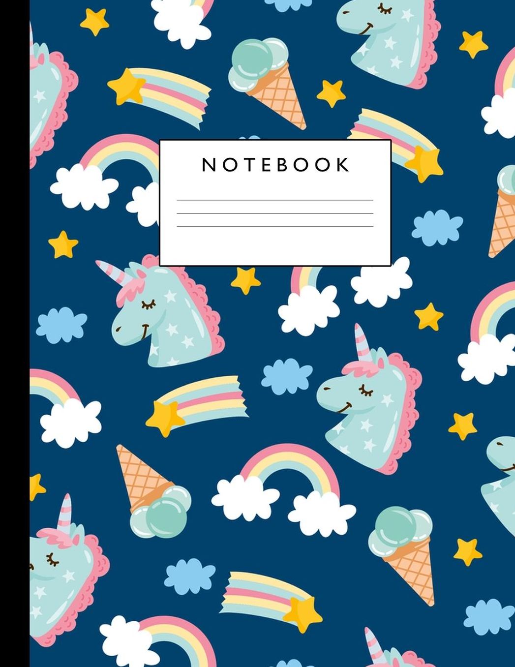Notebook: Cute Lined Journal Ruled Composition Note Book to Draw and Write In - School Supplies for Elementary, Highschool and College (8.5 x 11 Size 100 Writing Pages) Cover Design 252