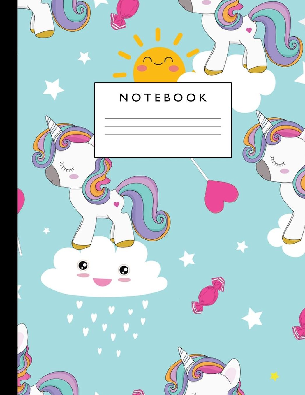 Notebook: Cute Lined Journal Ruled Composition Note Book to Draw and Write In - School Supplies for Elementary, Highschool and College (8.5 x 11 Size 100 Writing Pages) Cover Design 258
