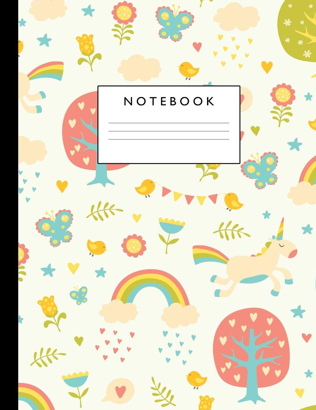 Notebook: Cute Lined Journal Ruled Composition Note Book to Draw and Write In - School Supplies for Elementary, Highschool and College (8.5 x 11 Size 100 Writing Pages) Cover Design 260