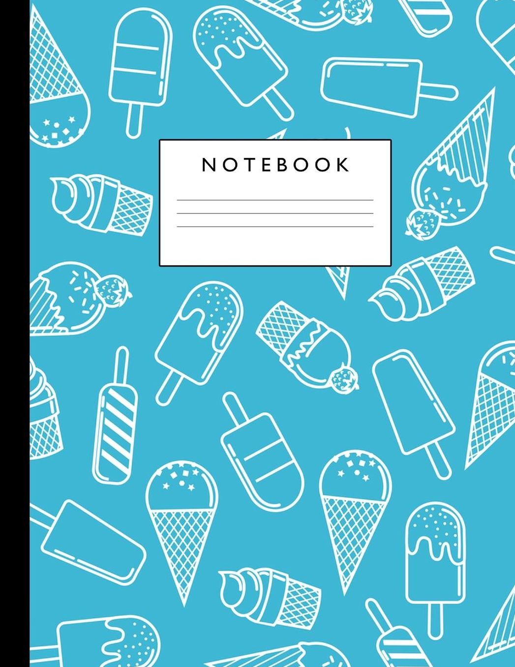 Notebook: Cute Lined Journal Ruled Composition Note Book to Draw and Write In - School Supplies for Elementary, Highschool and College (8.5 x 11 Size 100 Writing Pages) Cover Design 280