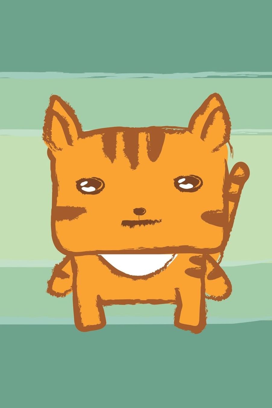 Cute Cat: 6 x 9 wide ruled lined blank 120 pages. journal, notebook or diary.
