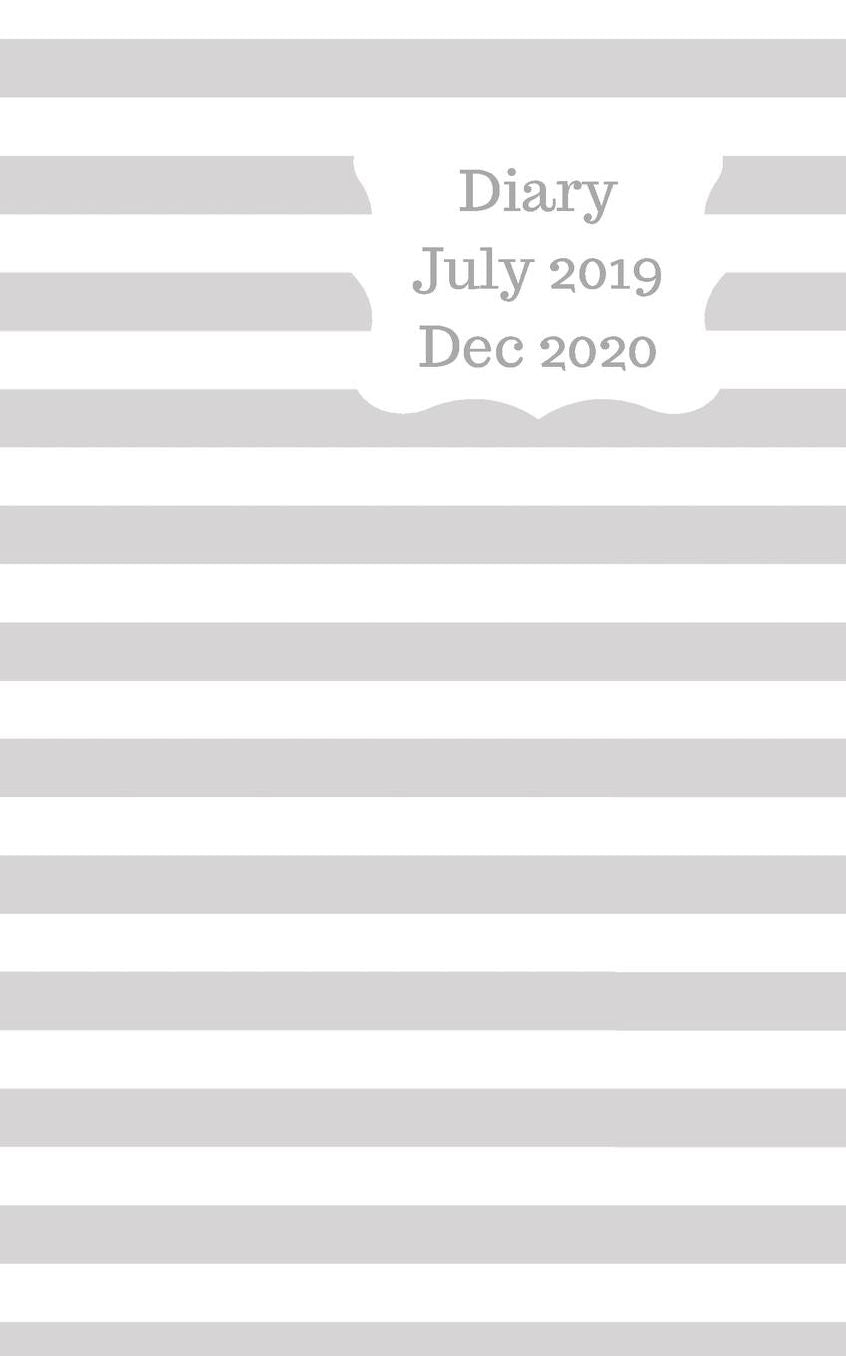 Diary July 2019 Dec 2020: 5x8 pocket size, week to a page 18 month diary. Space for notes and to do list on each page. Perfect for teachers, students and small business owners. Grey & white stripe design