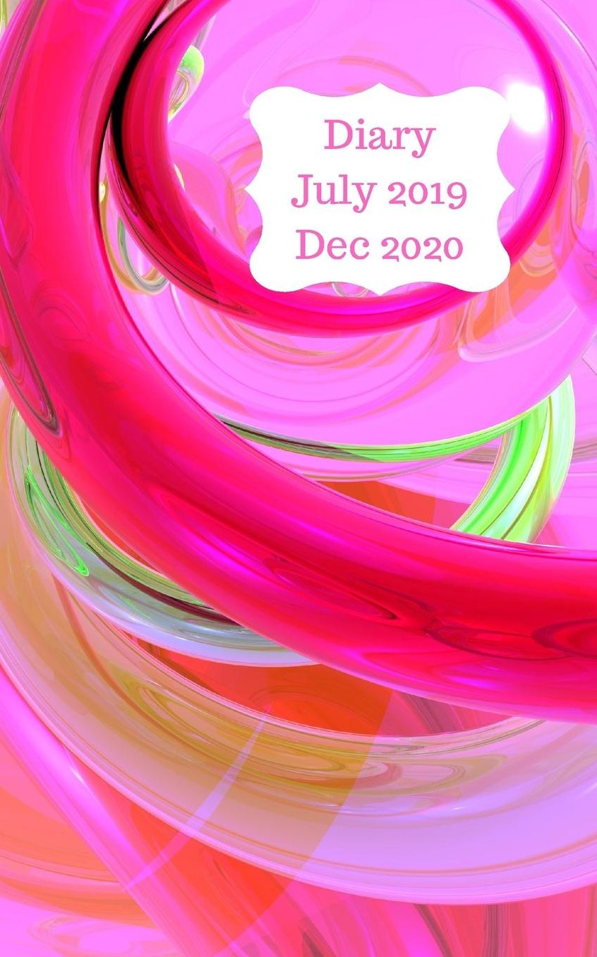 Diary July 2019 Dec 2020: 5x8 pocket size, week to a page 18 month diary. Space for notes and to do list on each page. Perfect for teachers, students and small business owners. Abstract pink, red & green paint design