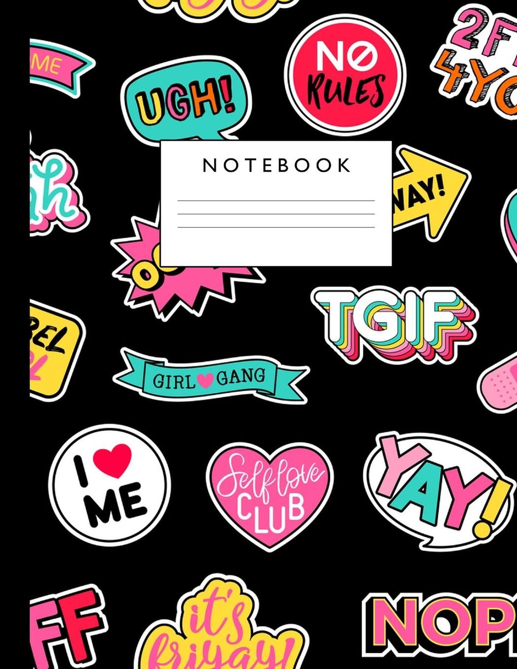Notebook: Cute Lined Journal Ruled Composition Note Book to Draw and Write In - School Supplies for Elementary, Highschool and College (8.5 x 11 Size 100 Writing Pages) Cover Design 309
