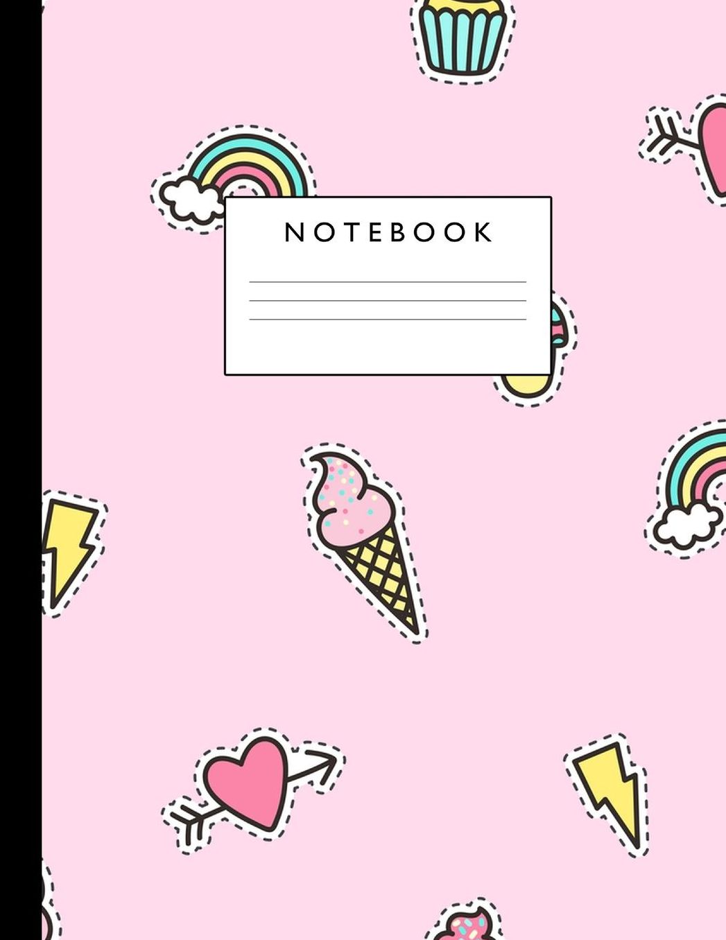 Notebook: Cute Lined Journal Ruled Composition Note Book to Draw and Write In - School Supplies for Elementary, Highschool and College (8.5 x 11 Size 100 Writing Pages) Cover Design 313
