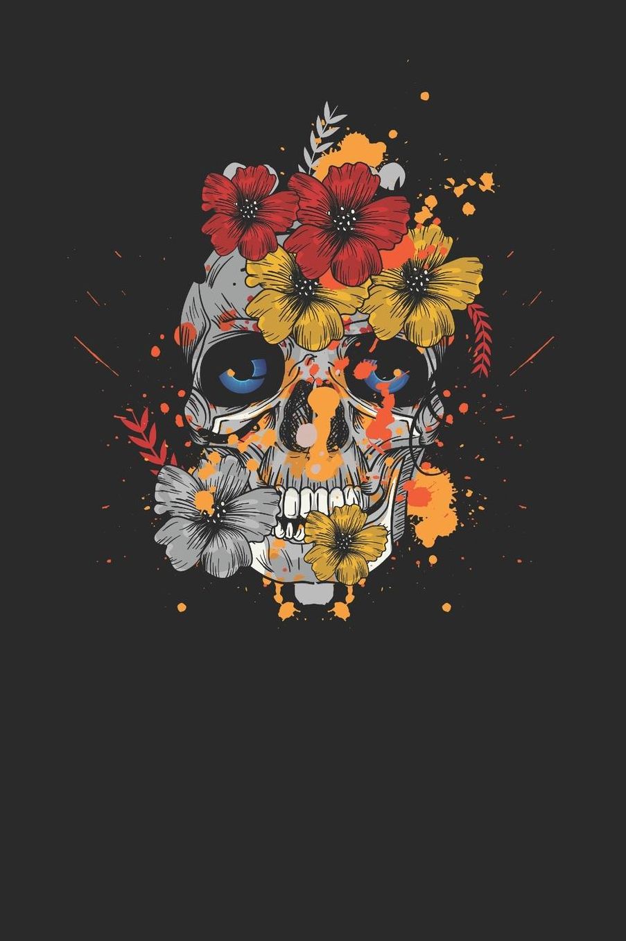 Cinco De Mayo Skull Flowers: Blank Lined Notebook (6 x 9 - 120 pages) Cinco de Mayo Holidays and Celebrations Notebook for Daily Journal, Diary, and Gift