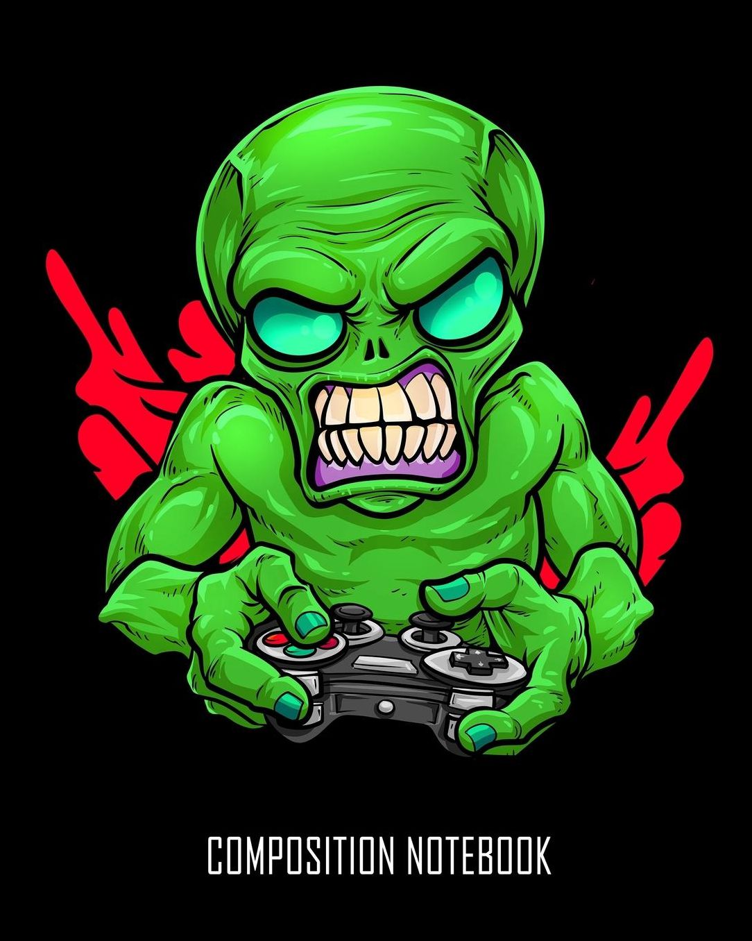 Composition Notebook: Alien Video Game Gamer College Ruled Lined Composition Notebook 100 Pages