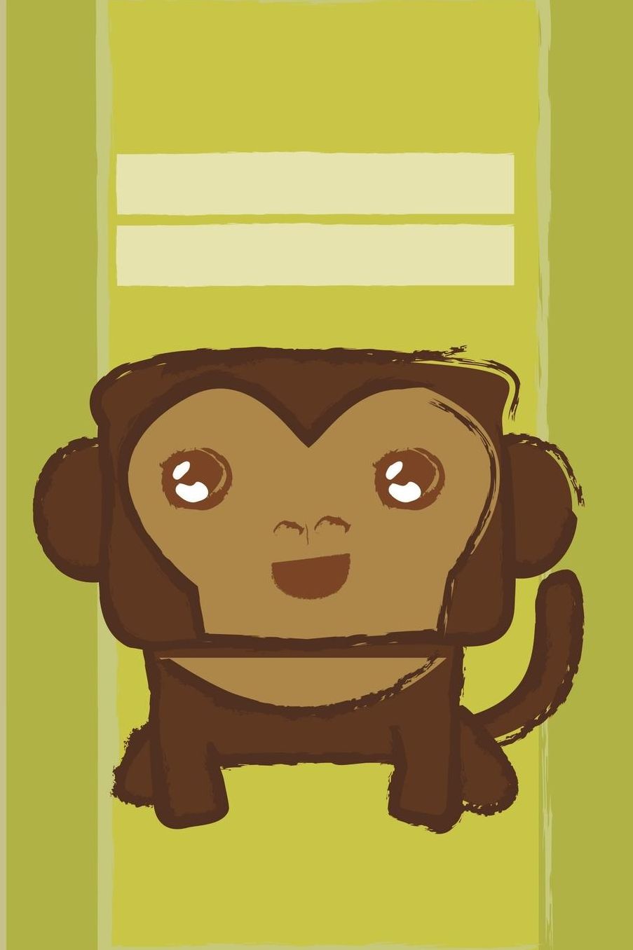 Cute Monkey: 6 x 9 wide ruled lined blank 120 pages. journal, notebook or diary.