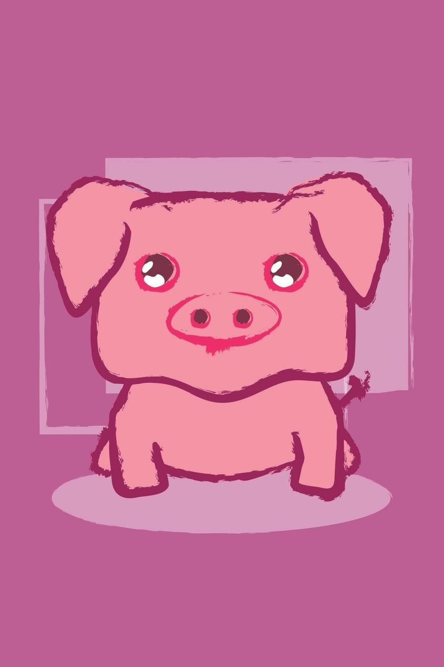 Cute Pig: 6 x 9 wide ruled lined blank 120 pages. journal, notebook or diary.