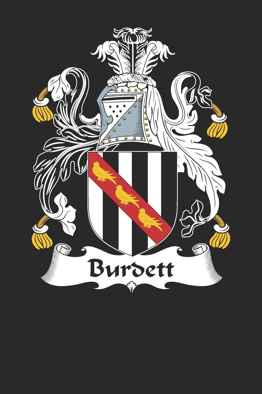 Burdett: Burdett Coat of Arms and Family Crest Notebook Journal (6 x 9 - 100 pages)