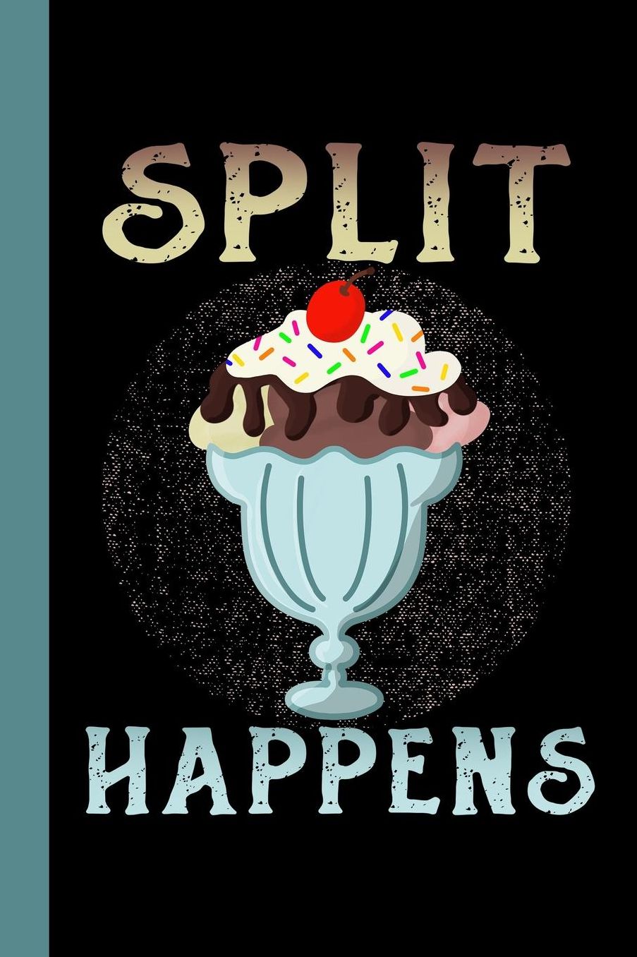 Split Happens: Ice Cream Theme 6x9 120 Page Composition College Ruled Notebook