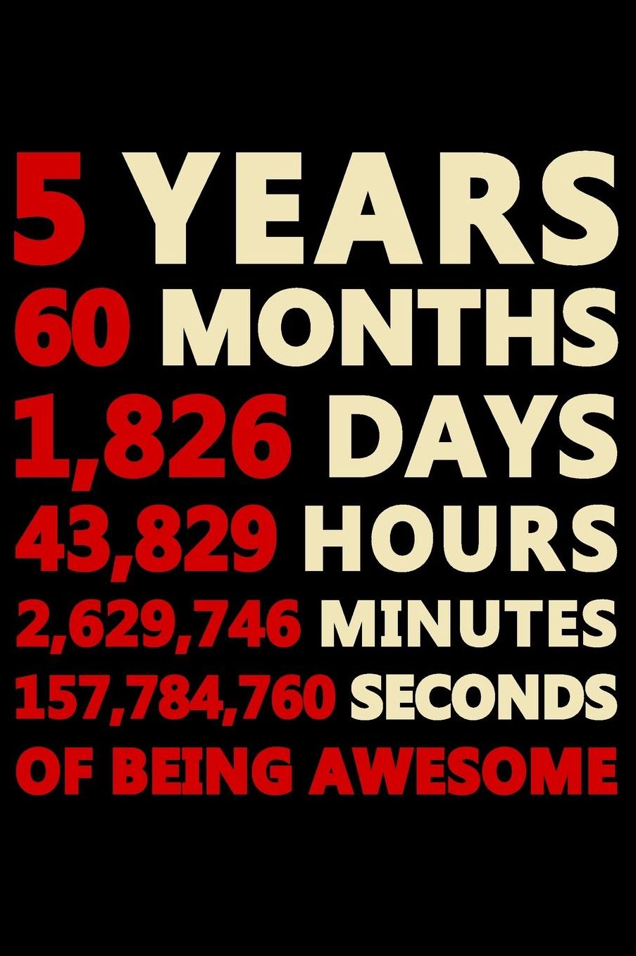 5 Years Of Being Awesome: Blank Lined Journal, Cool Happy Birthday Sketchbook, Notebook, Diary Perfect Gift For 5 Year Old Boys And Girls
