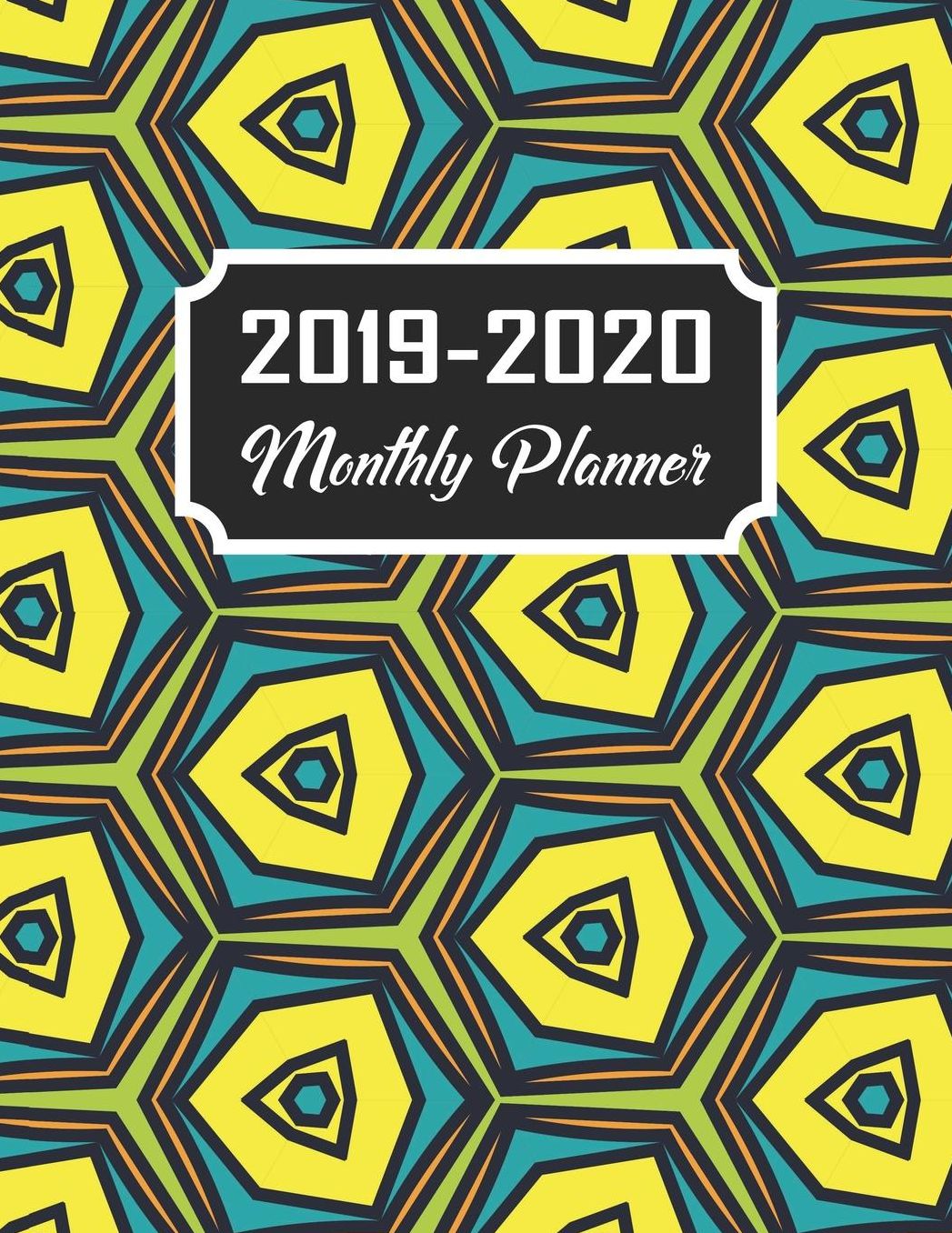 2019-2020 Monthly Planner: Abstract Academic Planner for Students Track Goals Class Schedules and Assignments