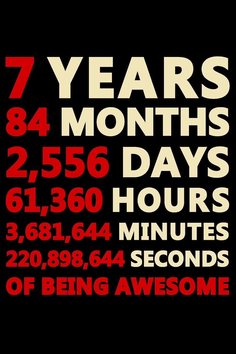 7 Years Of Being Awesome: Blank Lined Journal, Cool Happy Birthday Sketchbook, Notebook, Diary Perfect Gift For 7 Year Old Boys And Girls