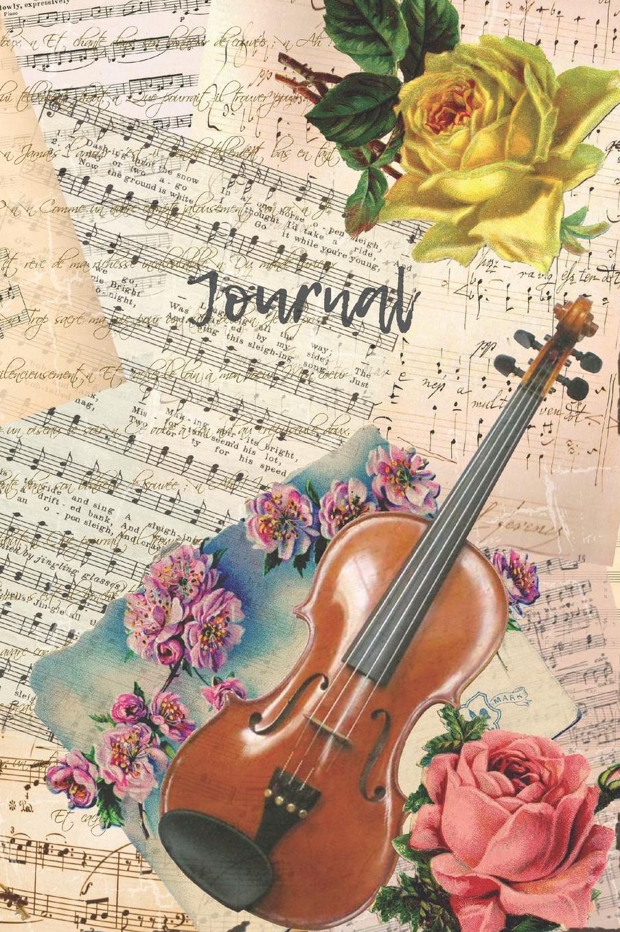Journal: Vintage Journal Violin And Rose Memory Book, Diary, Notebook 110 Lined Blank Pages
