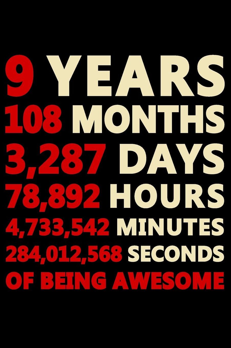 9 Years Of Being Awesome: Blank Lined Journal, Cool Happy Birthday Sketchbook, Notebook, Diary Perfect Gift For 9 Year Old Boys And Girls