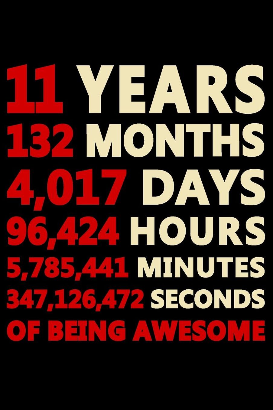 11 Years Of Being Awesome: Blank Lined Journal, Cool Happy Birthday Sketchbook, Notebook, Diary Perfect Gift For 11 Year Old Boys And Girls