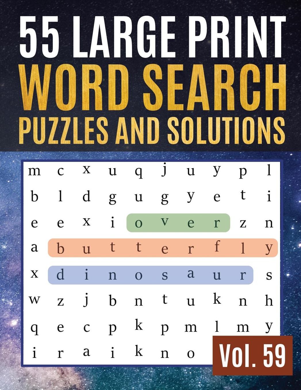 55 Large Print Word Search Puzzles and Solutions: Activity Book for Adults and kids Full Page Seek and Circle Word Searches to Challenge Your Brain (Find a Word for Adults & Seniors)