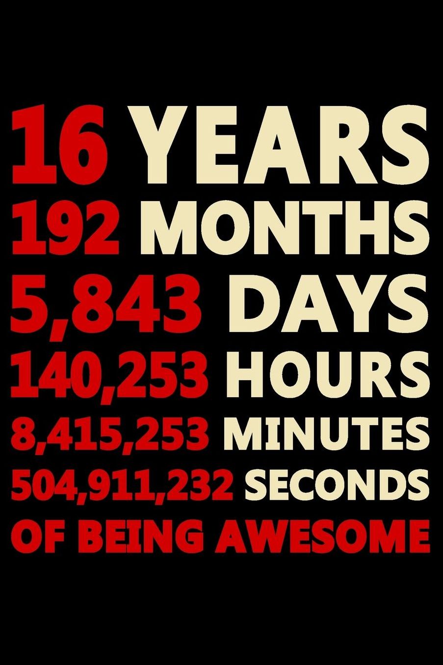 16 Years Of Being Awesome: Blank Lined Journal, Cool Happy Birthday Sketchbook, Notebook, Diary Perfect Gift For 16 Year Old Boys And Girls