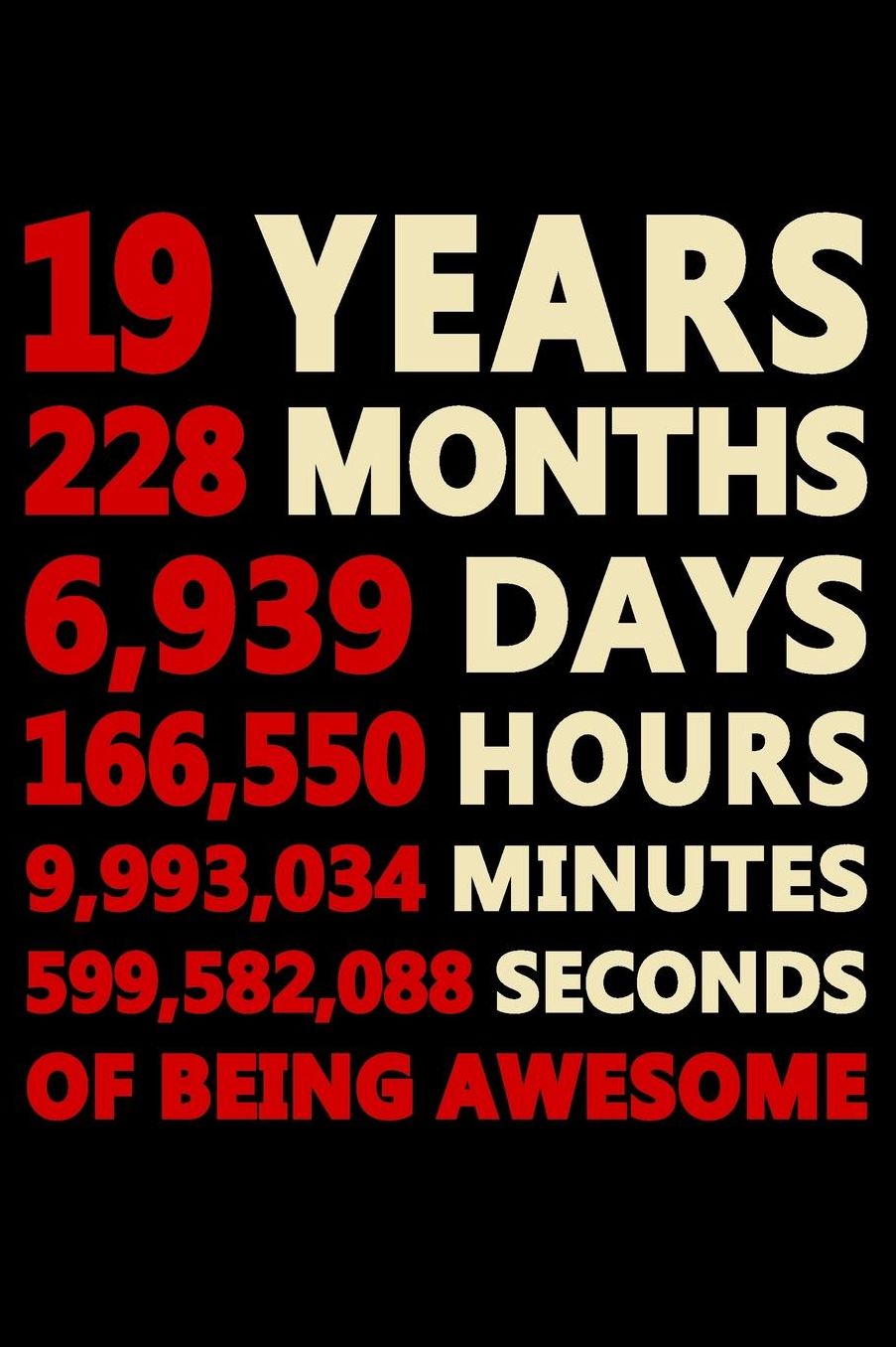 19 Years Of Being Awesome: Blank Lined Journal, Cool Happy Birthday Sketchbook, Notebook, Diary Perfect Gift For 19 Year Old Boys And Girls