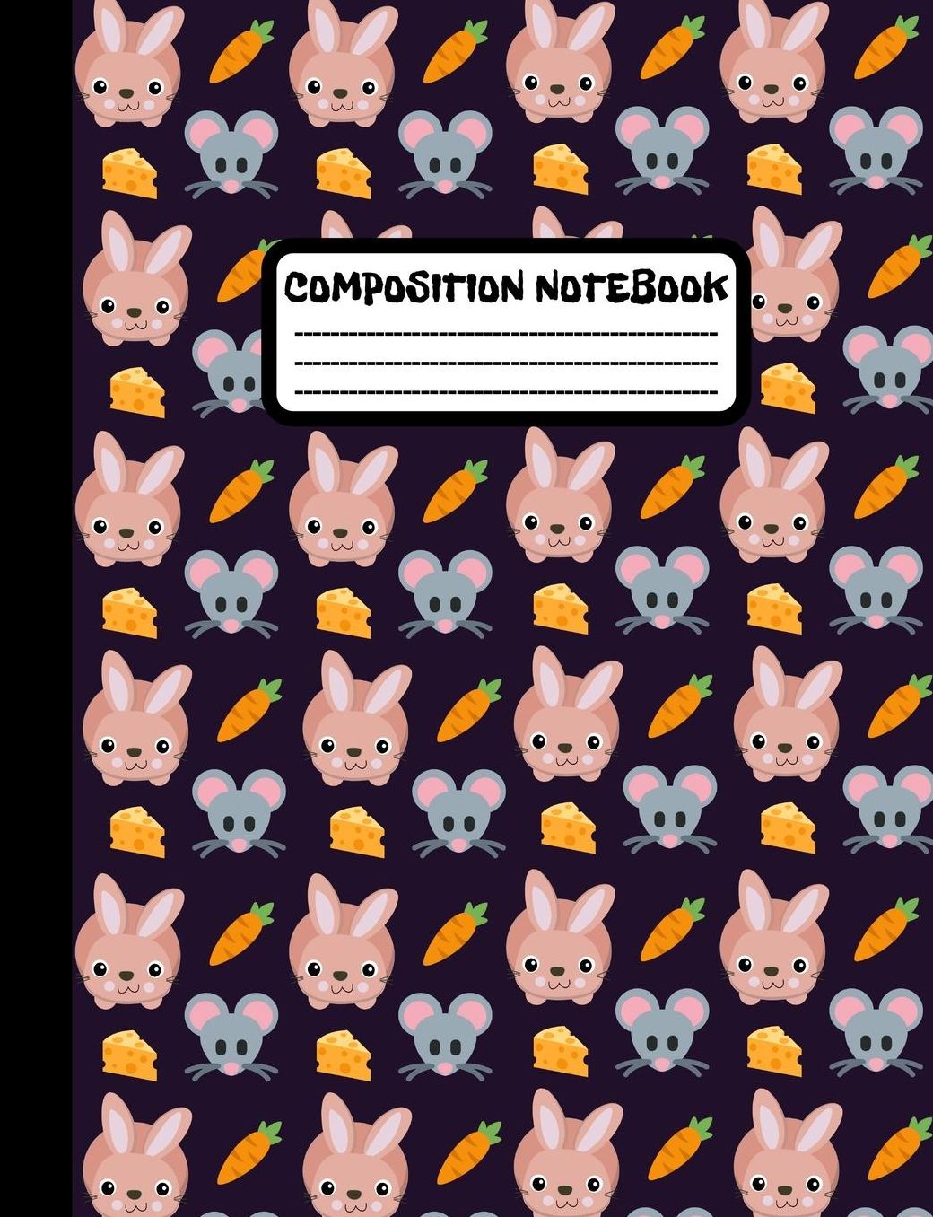 Composition Notebook: Mouse Bunny College Ruled Lined Journal for School