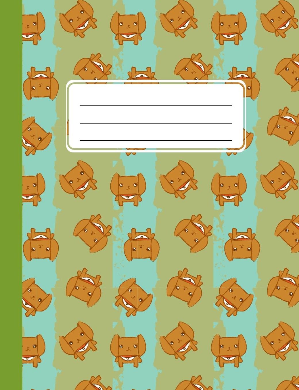 Cute Dog Pattern: 7.44 x 9.69 wide ruled lined blank 110 pages. journal, notebook or diary.