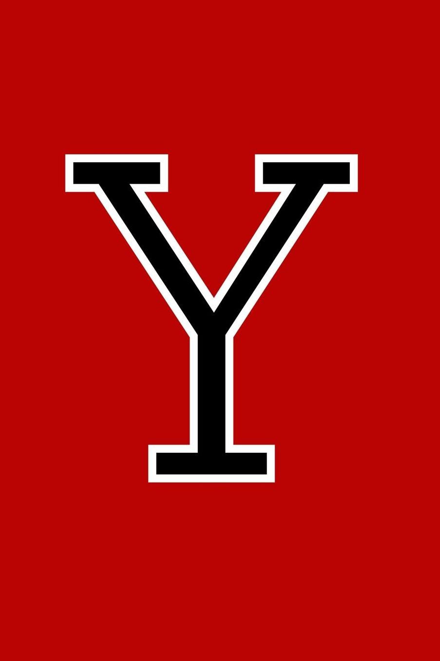 Y: Monogram Journal A Initial, Writing Composition Notebook or Diary. Solid Red with Black Alphabet Letter - 6 x 9 110 College Ruled Blank Lined Pages With Space For Date.