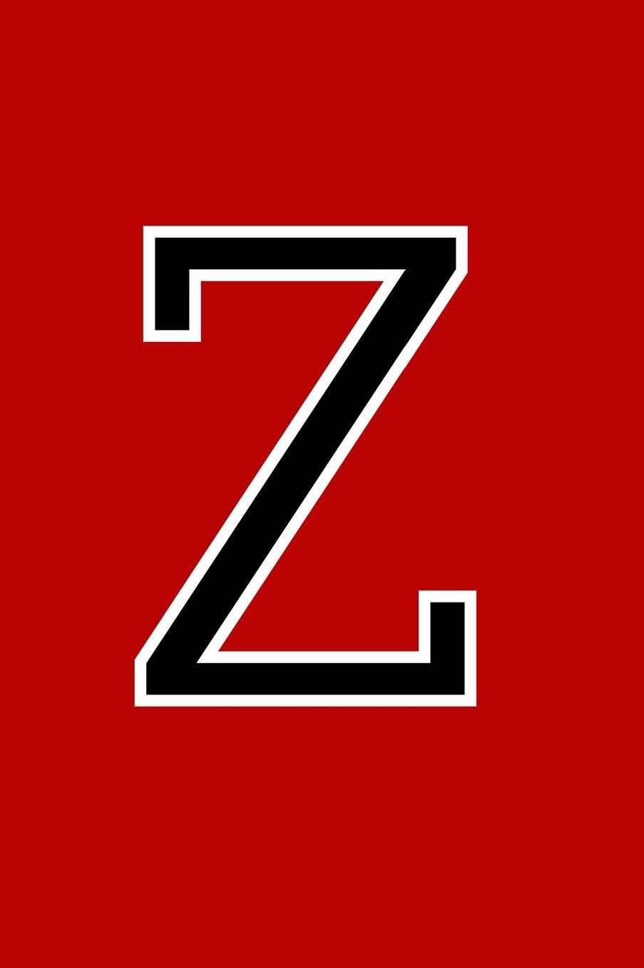 Z: Monogram Journal A Initial, Writing Composition Notebook or Diary. Solid Red with Black Alphabet Letter - 6 x 9 110 College Ruled Blank Lined Pages With Space For Date.